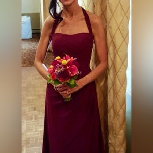 SOLD Long Dress Bridal Black Tie Halter Gown Bill Levkoff Formal Wear